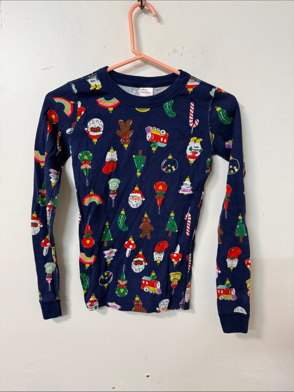 Hanna Andersson Navy Holiday Character Print Long-Sleeve Pajama Top